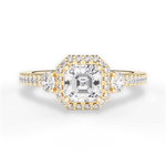 Julia Asscher Cut Lab Grown Diamond 18Kt Yellow Gold Engagement Ring