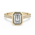 Deanna Emerald Cut Lab Grown Diamond 18Kt Yellow Gold Engagement Ring
