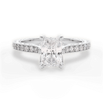 Gilda Radiant Cut Lab Grown Diamond 14Kt White Gold Engagement Ring