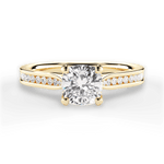 Elena Cushion Cut Lab Grown Diamond 18Kt Yellow Gold Engagement Ring