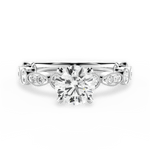 Edith Round Cut Lab Grown Diamond Platinum Engagement Ring