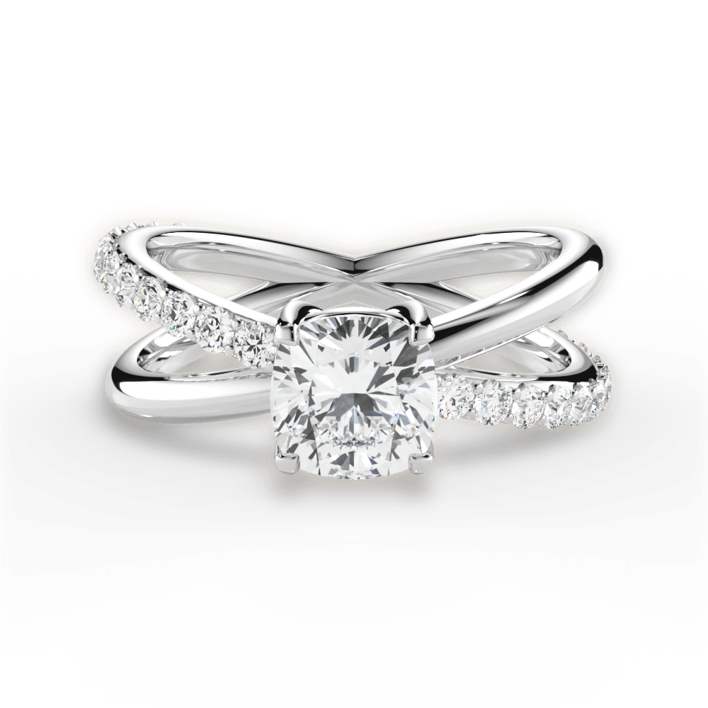 Jennifer Cushion Cut Lab Grown Diamond 14Kt White Gold Engagement Ring