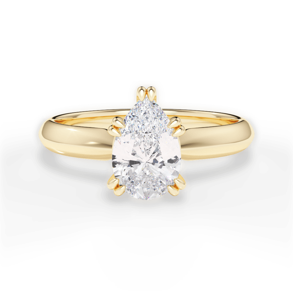 Claudia Pear Cut Lab Grown Diamond 18Kt Yellow Gold Engagement Ring
