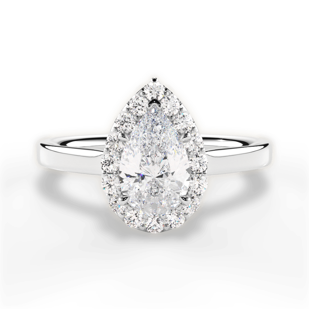 Fiona Pear Cut Lab Grown Diamond Platinum Engagement Ring