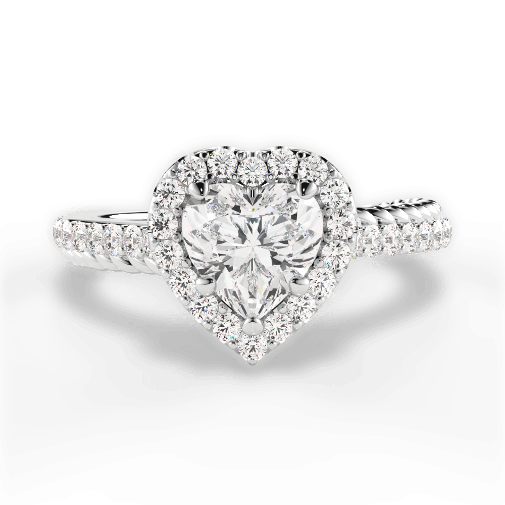 Kim Heart Cut Lab Grown Diamond 14Kt White Gold Engagement Ring