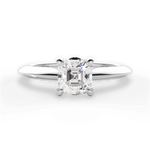 Amanda Asscher Cut Lab Grown Diamond Platinum Engagement Ring