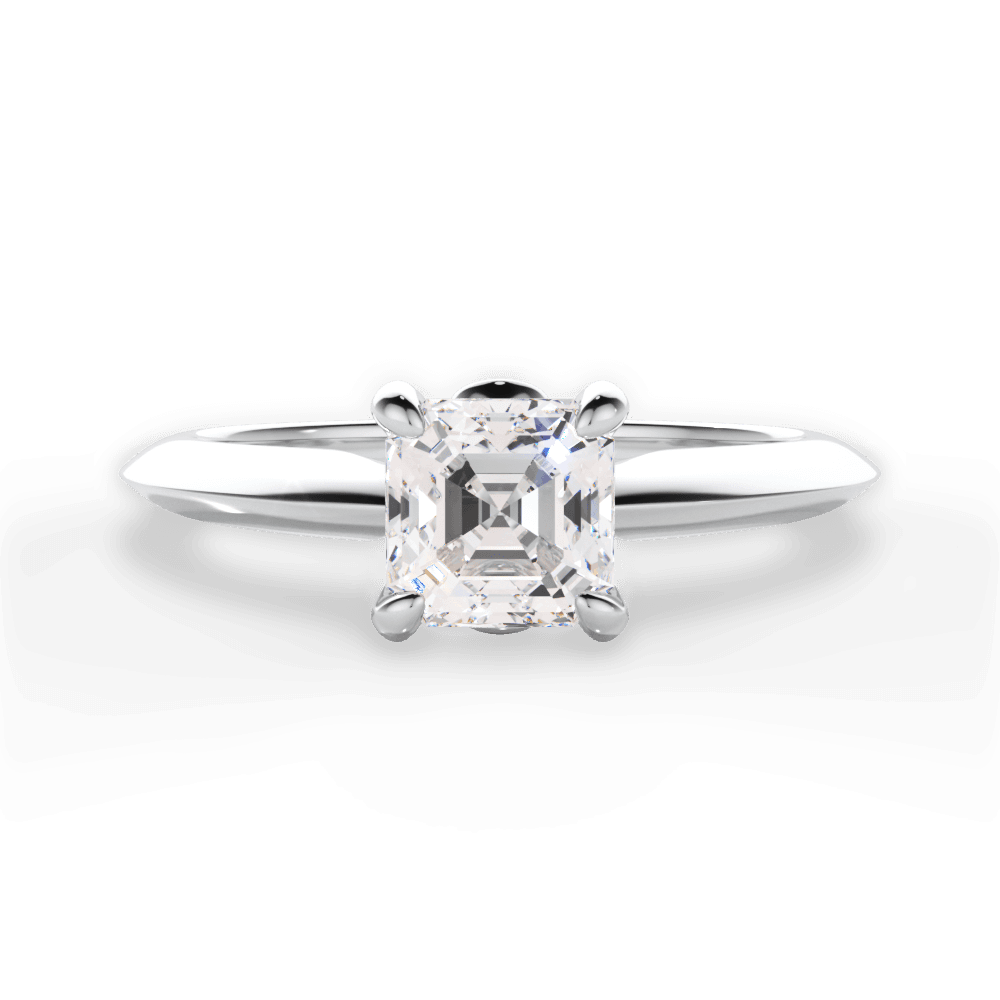 Amanda Asscher Cut Lab Grown Diamond Platinum Engagement Ring