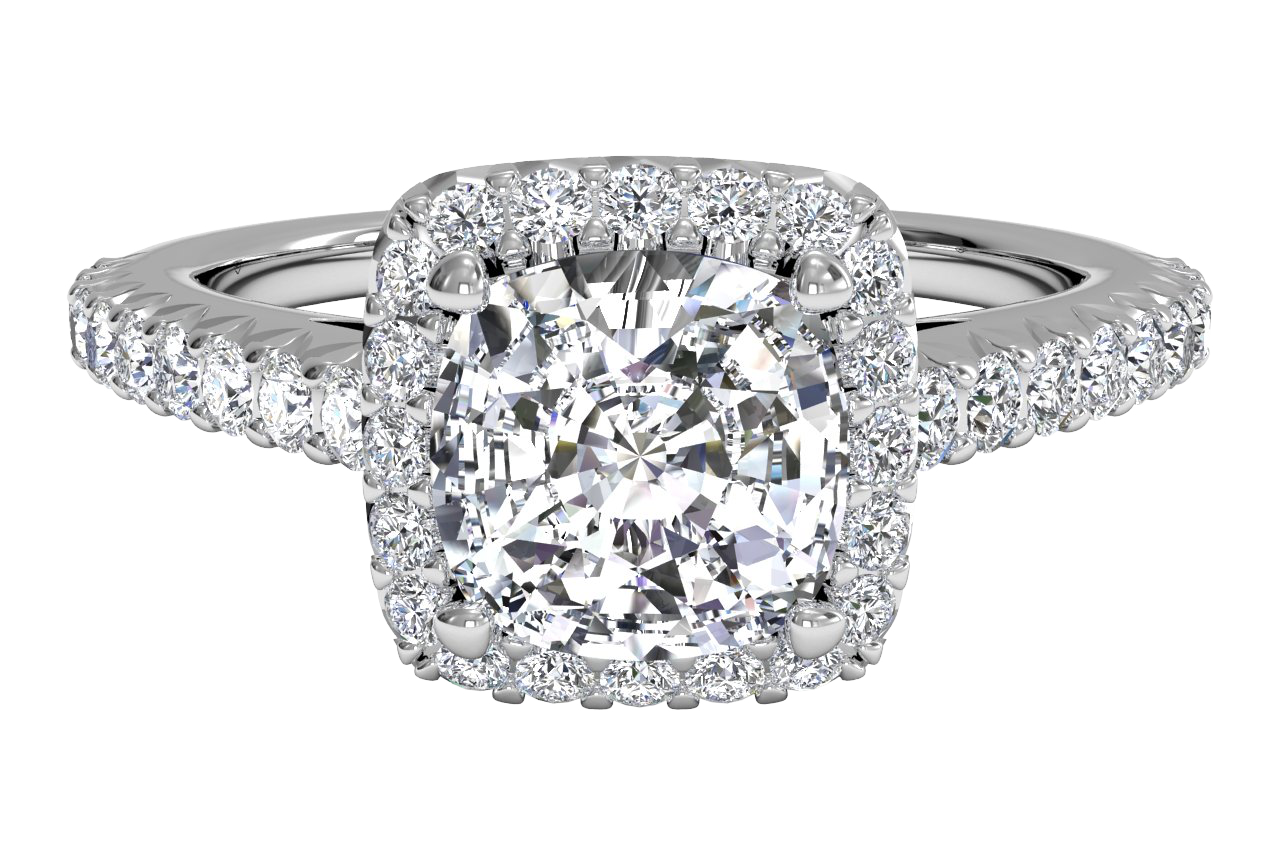 Kathleen Cushion Cut Lab Grown Diamond Platinum Engagement Ring
