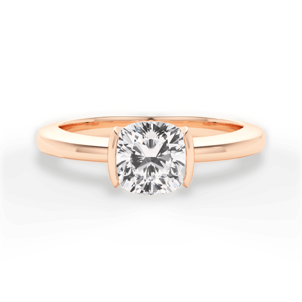 Bridget Cushion Cut Lab Grown Diamond 18Kt Rose Gold Engagement Ring