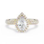Lucy Pear Cut Lab Grown Diamond 18Kt Yellow Gold Engagement Ring