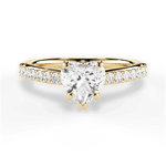 Elizabeth Heart Cut Lab Grown Diamond 18Kt Yellow Gold Engagement Ring
