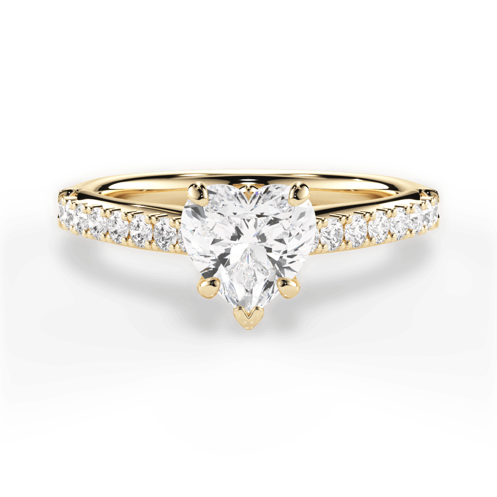 Elizabeth Heart Cut Lab Grown Diamond 18Kt Yellow Gold Engagement Ring