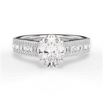 Lynn Oval Cut Lab Grown Diamond 18Kt White Gold Engagement Ring