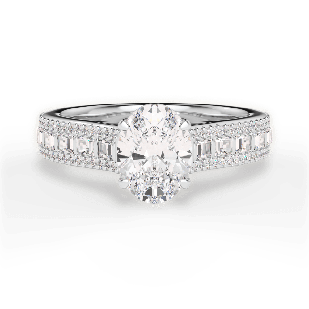 Lynn Oval Cut Lab Grown Diamond 18Kt White Gold Engagement Ring