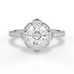 Hayley Asscher Cut Lab Grown Diamond 18Kt White Gold Engagement Ring