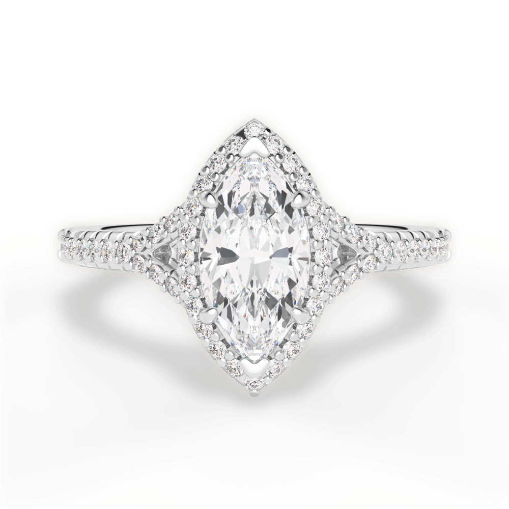 Judy Marquise Cut Lab Grown Diamond 18Kt White Gold Engagement Ring