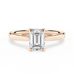 Angie Emerald Cut Lab Grown Diamond 18Kt Rose Gold Engagement Ring