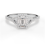 Judy Emerald Cut Lab Grown Diamond Platinum Engagement Ring