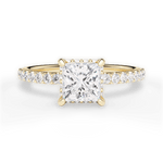Isabella Princess Cut Lab Grown Diamond 18Kt Yellow Gold Engagement Ring