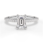 Madeline Emerald Cut Lab Grown Diamond Platinum Engagement Ring