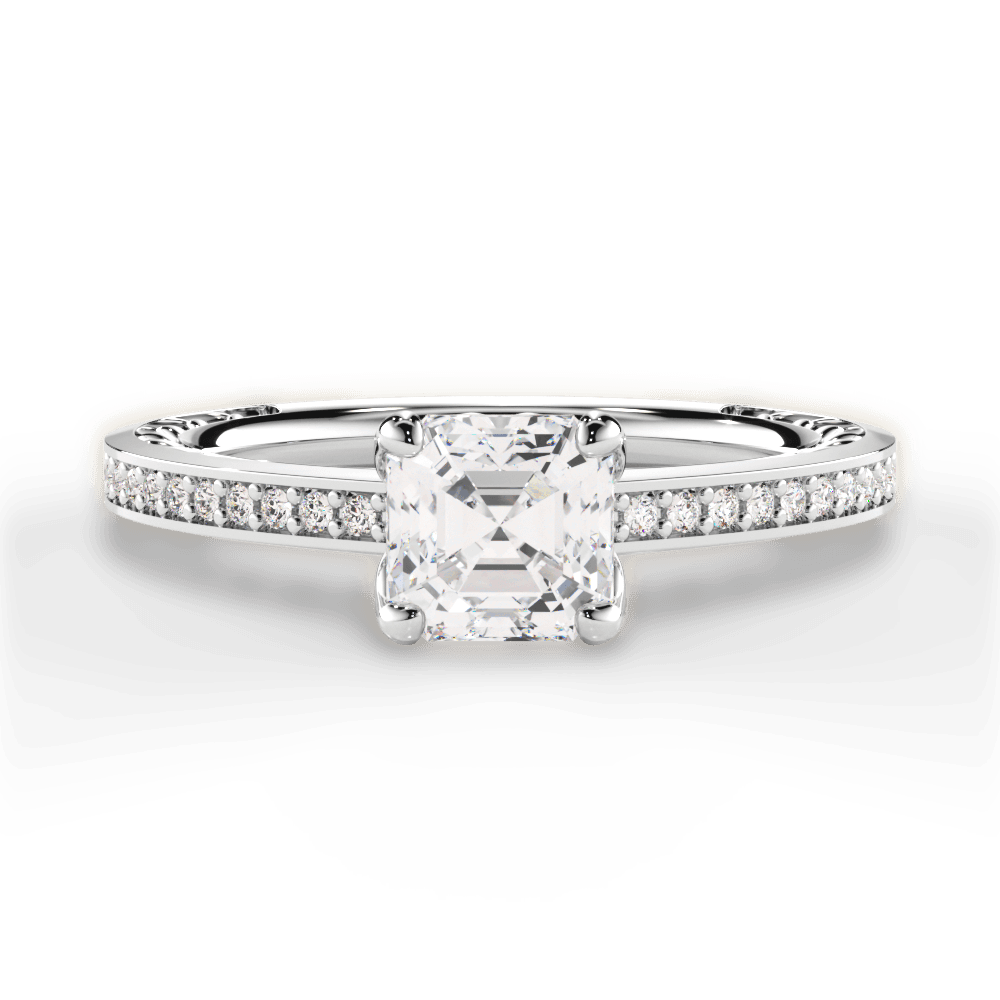Donna Asscher Cut Lab Grown Diamond Platinum Engagement Ring