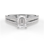 Jessica Emerald Cut Lab Grown Diamond 14Kt White Gold Engagement Ring