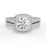 Mackenzie Round Cut Lab Grown Diamond 14Kt White Gold Engagement Ring