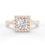 Leah Princess Cut Lab Grown Diamond 18Kt Rose Gold Engagement Ring