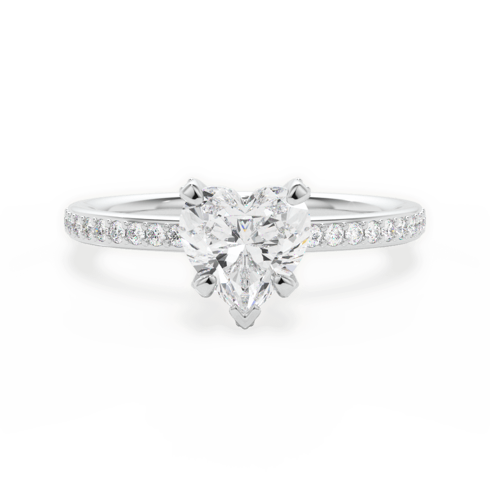 Janice Heart Cut Lab Grown Diamond Platinum Engagement Ring