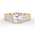 Kayla Asscher Cut Lab Grown Diamond 18Kt Yellow Gold Engagement Ring