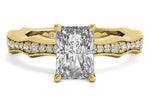 Wendy radiant lab diamond engagement ring in 18k yellow gold