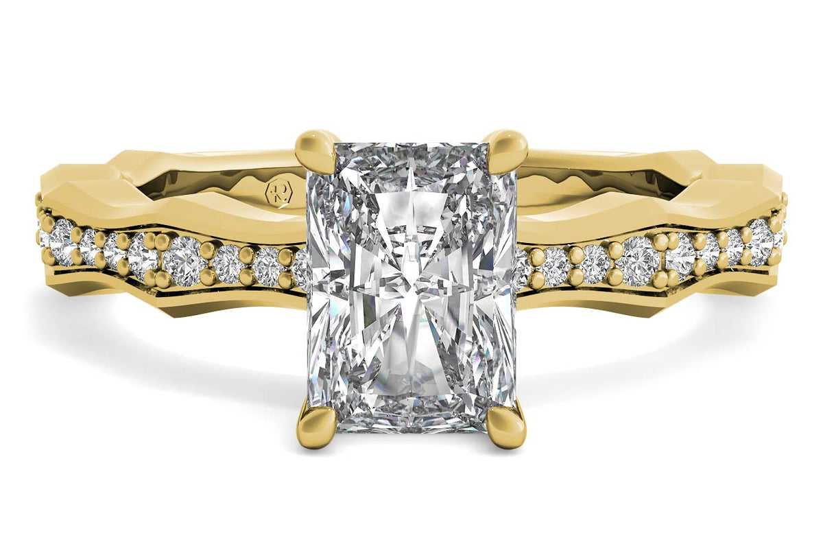 Wendy radiant lab diamond engagement ring in 18k yellow gold
