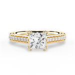 Deborah Princess Cut Lab Grown Diamond 18Kt Yellow Gold Engagement Ring
