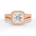 Mackenzie Asscher Cut Lab Grown Diamond 18Kt Rose Gold Engagement Ring