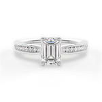 Katelyn Emerald Cut Lab Grown Diamond 14Kt White Gold Engagement Ring