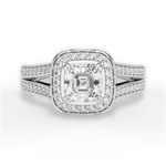 Mackenzie Asscher Cut Lab Grown Diamond 14Kt White Gold Engagement Ring