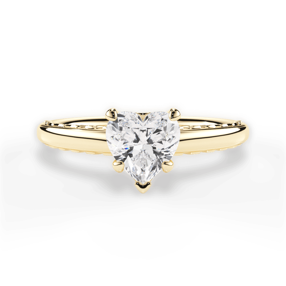 Annette Heart Cut Lab Grown Diamond 18Kt Yellow Gold Engagement Ring