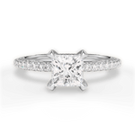 Madeline Princess Cut Lab Grown Diamond 14Kt White Gold Engagement Ring