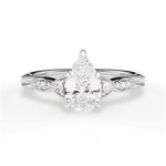 Cassie Pear Cut Lab Grown Diamond 14Kt White Gold Engagement Ring