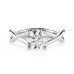 Aubrey Round Cut Lab Grown Diamond 14Kt White Gold Engagement Ring