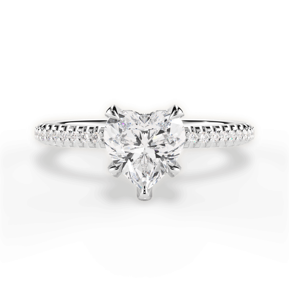 Helen Heart Cut Lab Grown Diamond 18Kt White Gold Engagement Ring