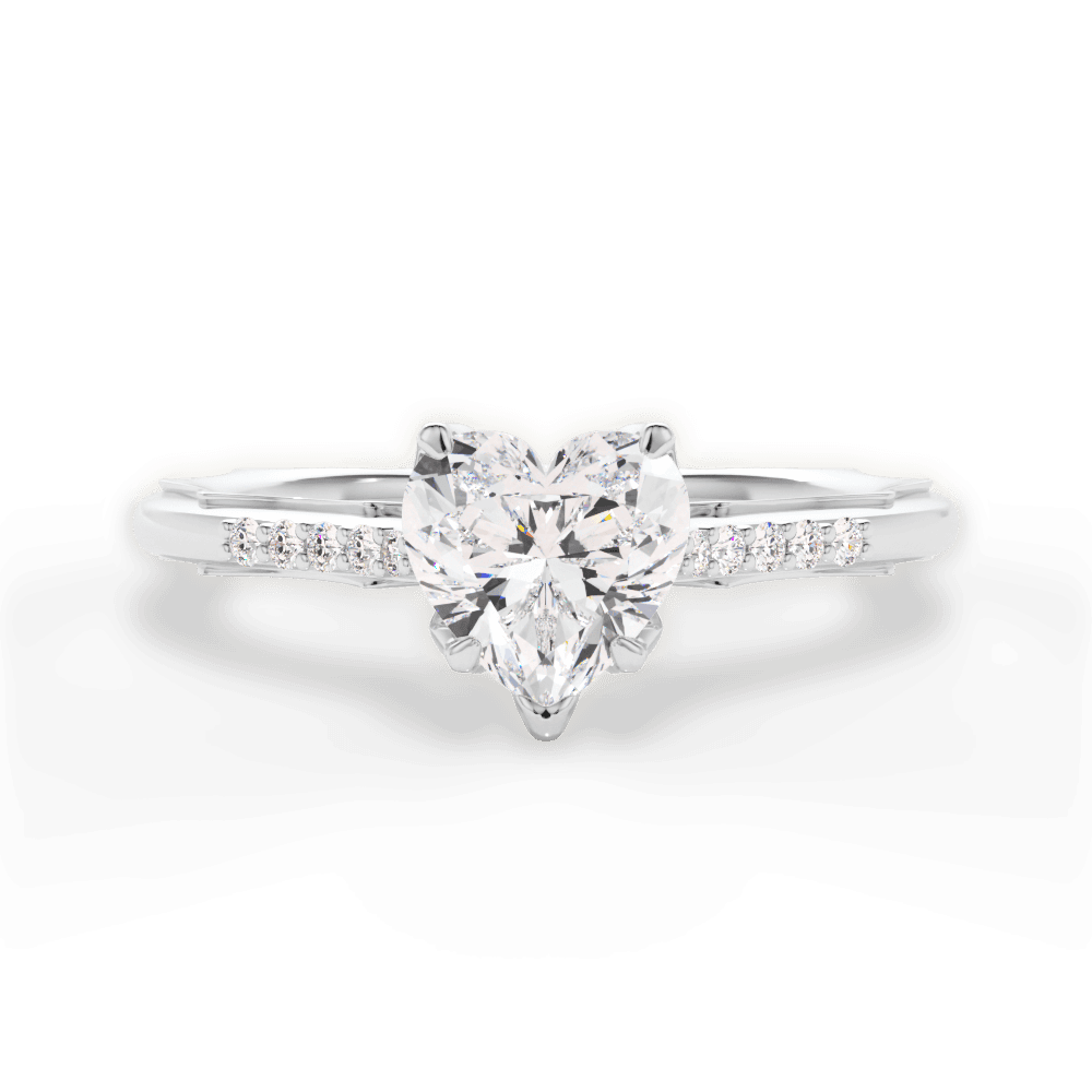 Christina Heart Cut Lab Grown Diamond Platinum Engagement Ring