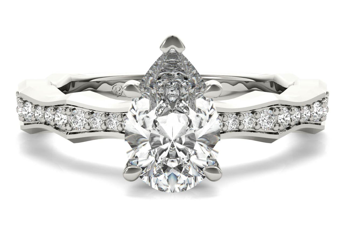 Wendy pear lab diamond engagement ring in platinum