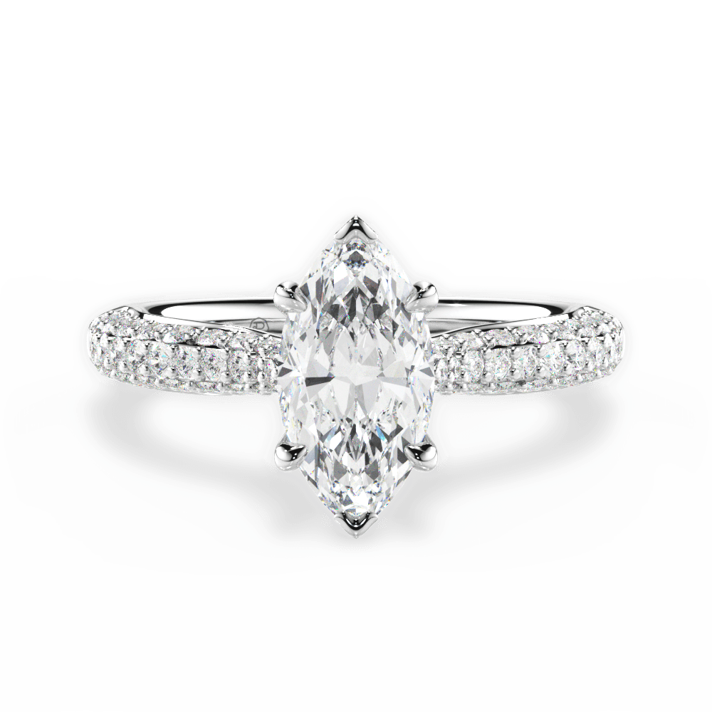 Kira Marquise Cut Lab Grown Diamond Platinum Engagement Ring