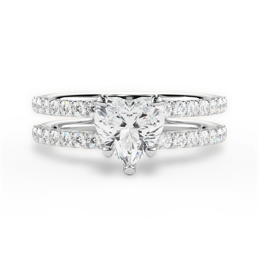Christie Heart Cut Lab Grown Diamond 14Kt White Gold Engagement Ring