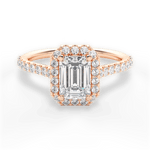 Leah Emerald Cut Lab Grown Diamond 18Kt Rose Gold Engagement Ring