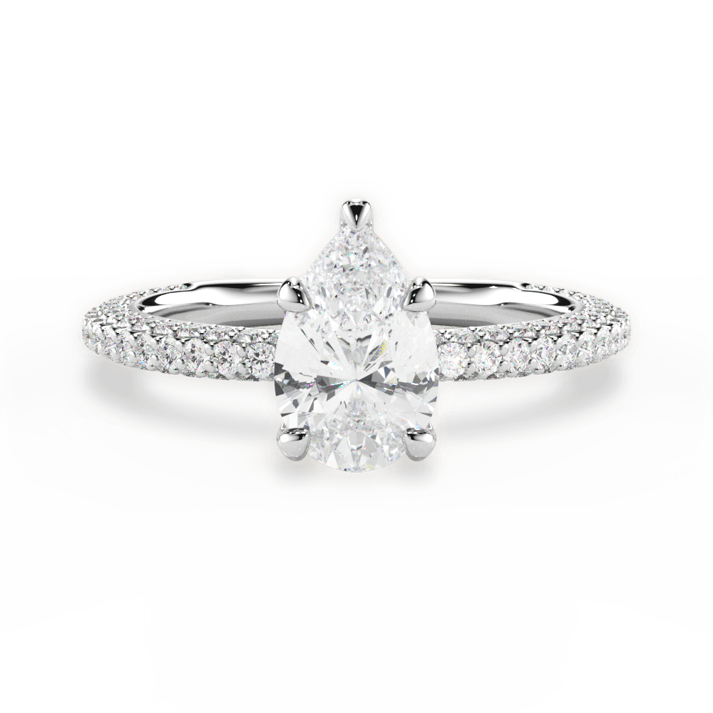 Kristen Pear Cut Lab Grown Diamond 14Kt White Gold Engagement Ring