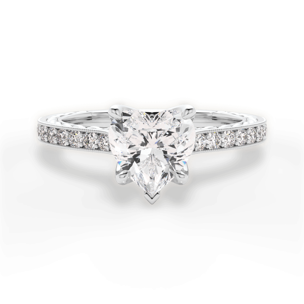 Gilda Heart Cut Lab Grown Diamond 18Kt White Gold Engagement Ring