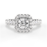 Lacey Asscher Cut Lab Grown Diamond 18Kt White Gold Engagement Ring