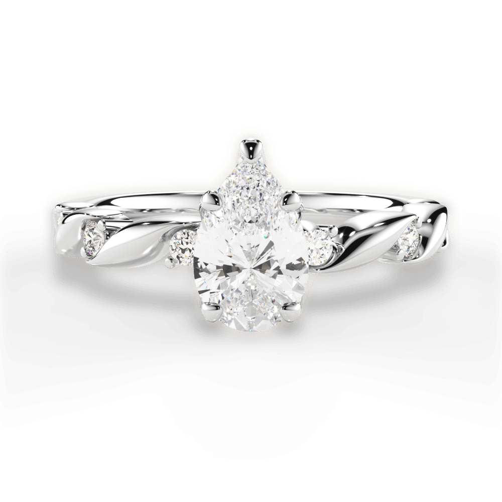 Emma Pear Cut Lab Grown Diamond Platinum Engagement Ring